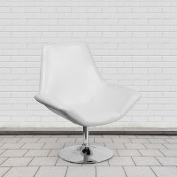 Flash Furniture CH-102242-WH-GG HERCULES Sabrina Series White Leather Reception Chair